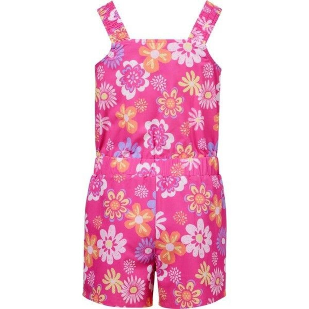 Magellan Outdoors Girl's Caddo Lake Printed Romper Pink Purple Floral Medium